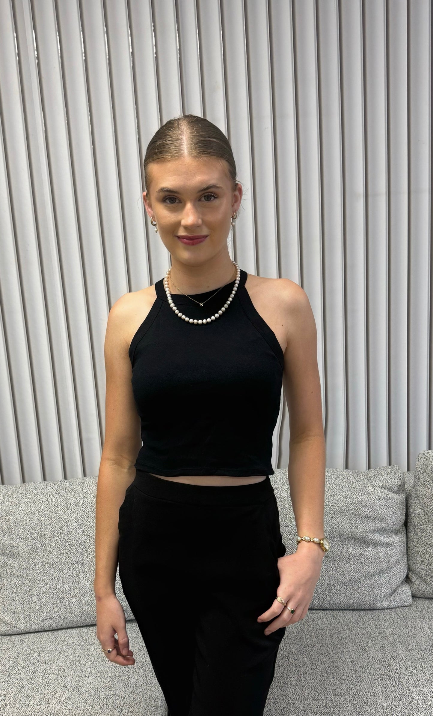 Braless Halter Neck Top with Built-In Bra Pads