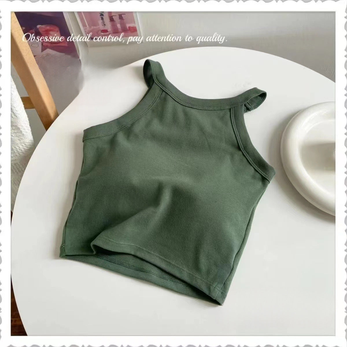 Braless Halter Neck Top with Built-In Bra Pads