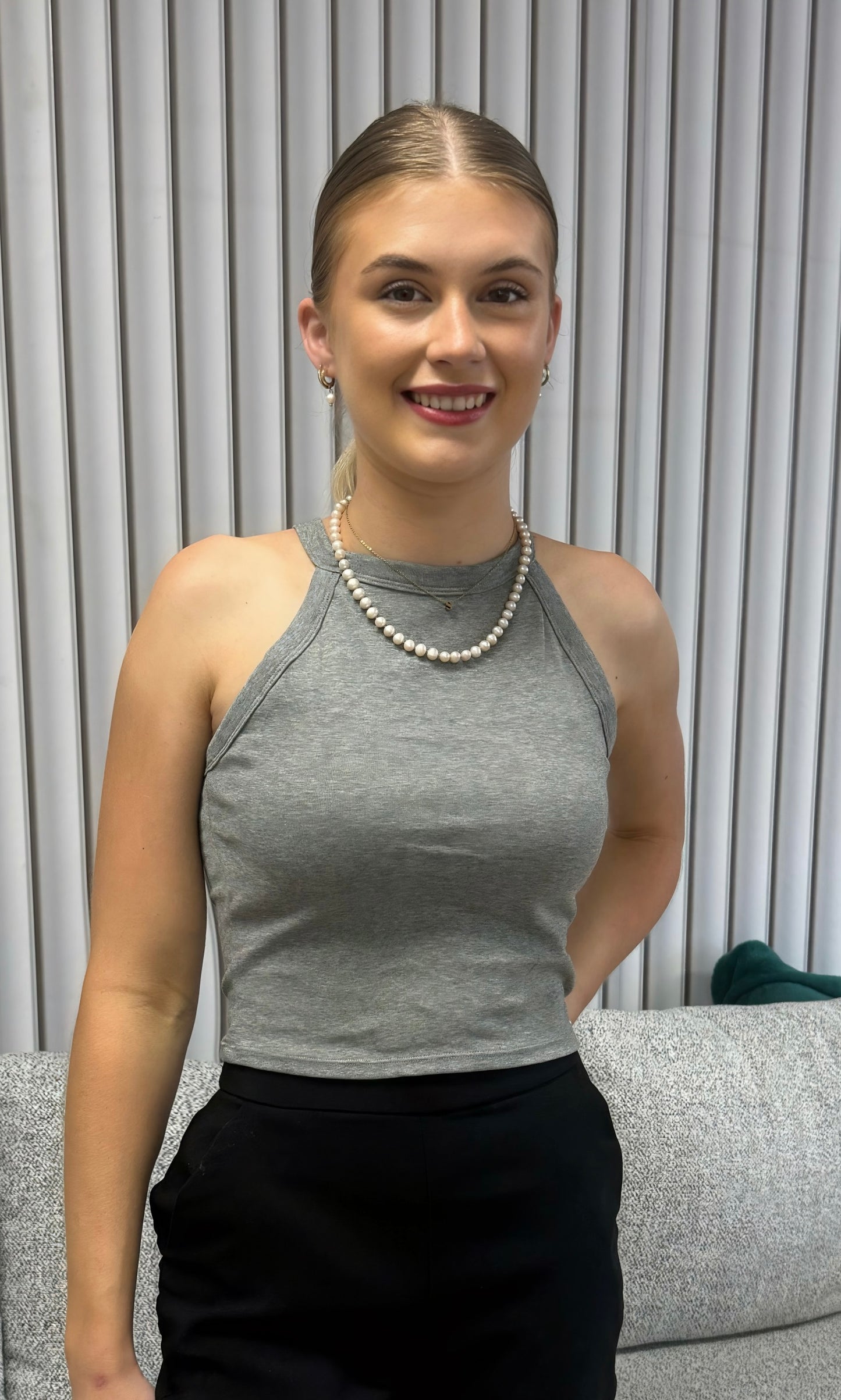 Braless Halter Neck Top with Built-In Bra Pads