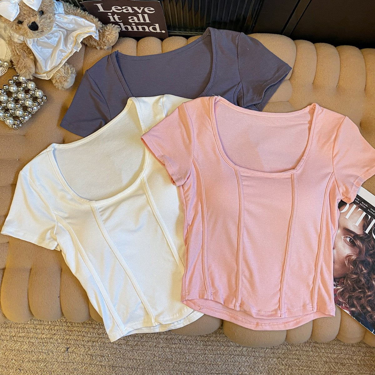 Braless Slimming Stretchy Top with Built-In Bra Pads