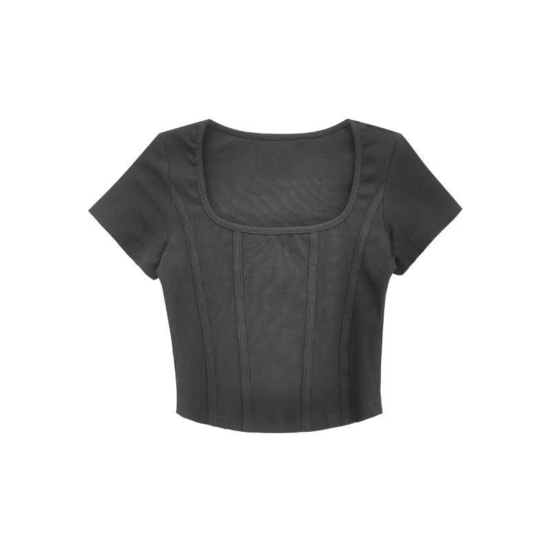 Braless Slimming Stretchy Top with Built-In Bra Pads