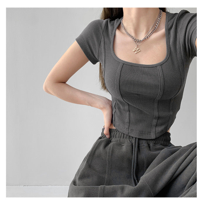 Braless Slimming Stretchy Top with Built-In Bra Pads